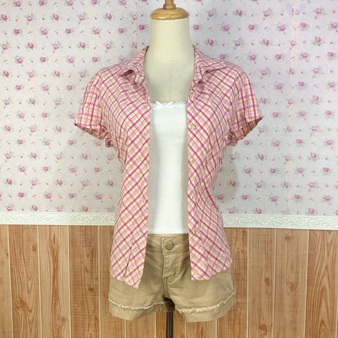 White coquette knitted square neck top // lace bow ribbon basic (Category: Blouses) located in Dagupan City. Submitted by maxi.vint (Listing ID 1460443358, Image 2). Description: Has minimal stain.