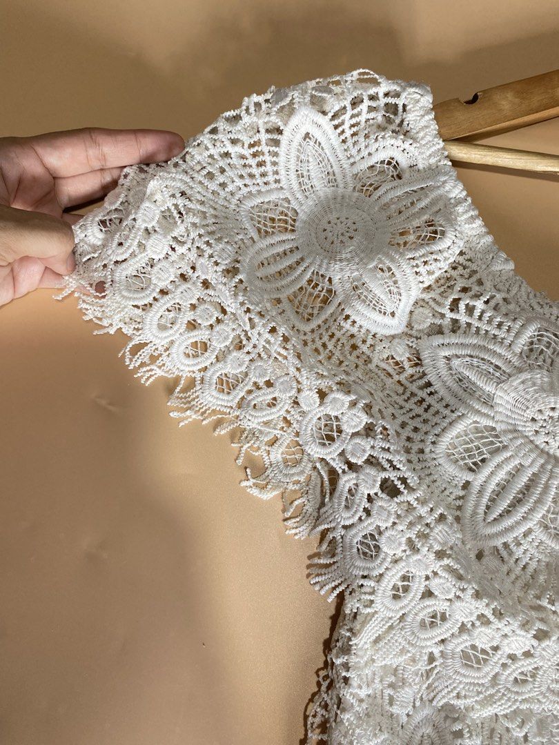 White Crochet Off-Shoulder Crop Top (Category: Others Tops) located in Talisay. Submitted by ks_things (Listing ID 1460414587, Image 2). Description: - Adorable white crochet crop top - Chic off-shoulder design - Comfortable short sleeves - Elasticated hem for a perfect fit - Fully lined for comfort - Ideal for summer days and beach vacations - Versatile: pairs easily with shorts or skirts -Size: M-L.