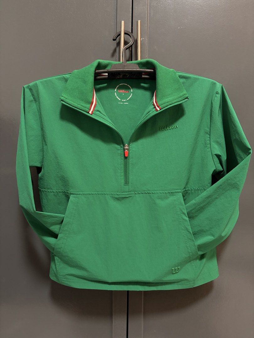 Wilson Green Windbreaker (Category: Coats, Jackets and Outerwear) located in Olongapo. Submitted by ocsan (Listing ID 1460490747, Image 2). Description: Wilson Green Windbreaker (Half-Zip) - Almost new, di nagamit sa labas. - L size indicated. - Dimes as follow (refer to last photo): A - 17.25” B - 18.5” C - 18” D - 21” E - 19” RFS: Declutter. Solid to. PM lang..