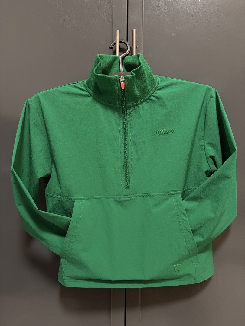 Wilson Green Windbreaker (Category: Coats, Jackets and Outerwear) located in Olongapo. Submitted by ocsan (Listing ID 1460490747, Image 1). Description: Wilson Green Windbreaker (Half-Zip) - Almost new, di nagamit sa labas. - L size indicated. - Dimes as follow (refer to last photo): A - 17.25” B - 18.5” C - 18” D - 21” E - 19” RFS: Declutter. Solid to. PM lang..