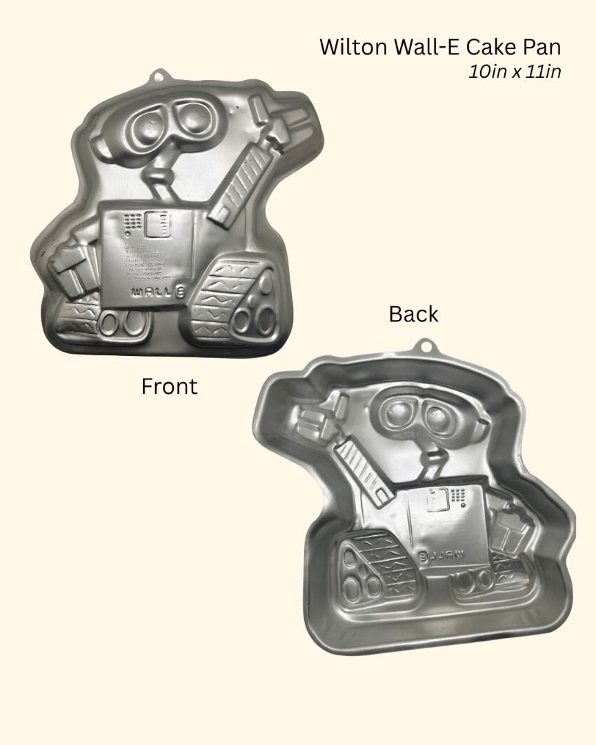 Wilton Wall-E Cake Pan 10in x 11in (Category: Bakeware) located in Antipolo. Submitted by deniserl (Listing ID 1460476587, Image 1). Description: ⭐️ Wilton Wall-E cake pan - Price: ₱300 - RFS: decluttering unused products! - MOD: Pickup in Antipolo, Makati, Quezon City, or Manila - MOP: GCash.