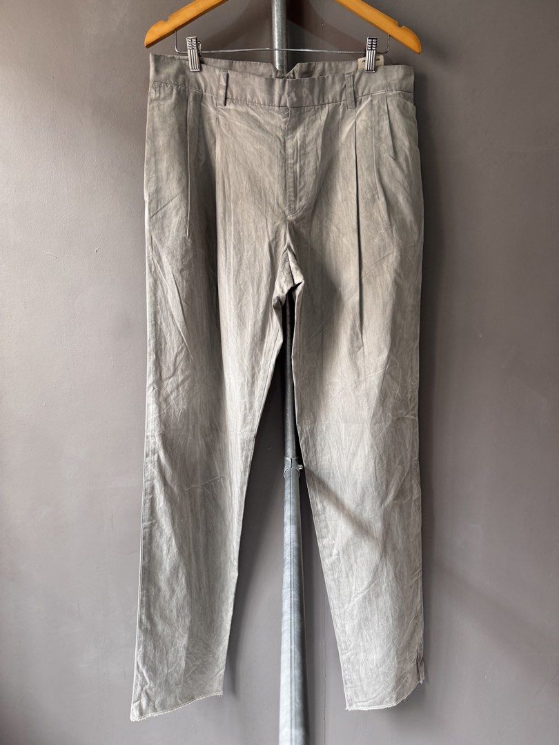 Wooyoungmi - Dye trouser pants (Category: Trousers) located in Cabuyao City. Submitted by _streetflavor (Listing ID 1460320458, Image 1). Description: Wooyoungmi - Dye trouser pants Excellent Size: 50 on tag fits 35 Length: 47 Leg open: 7.5 -999 pesos Dm.