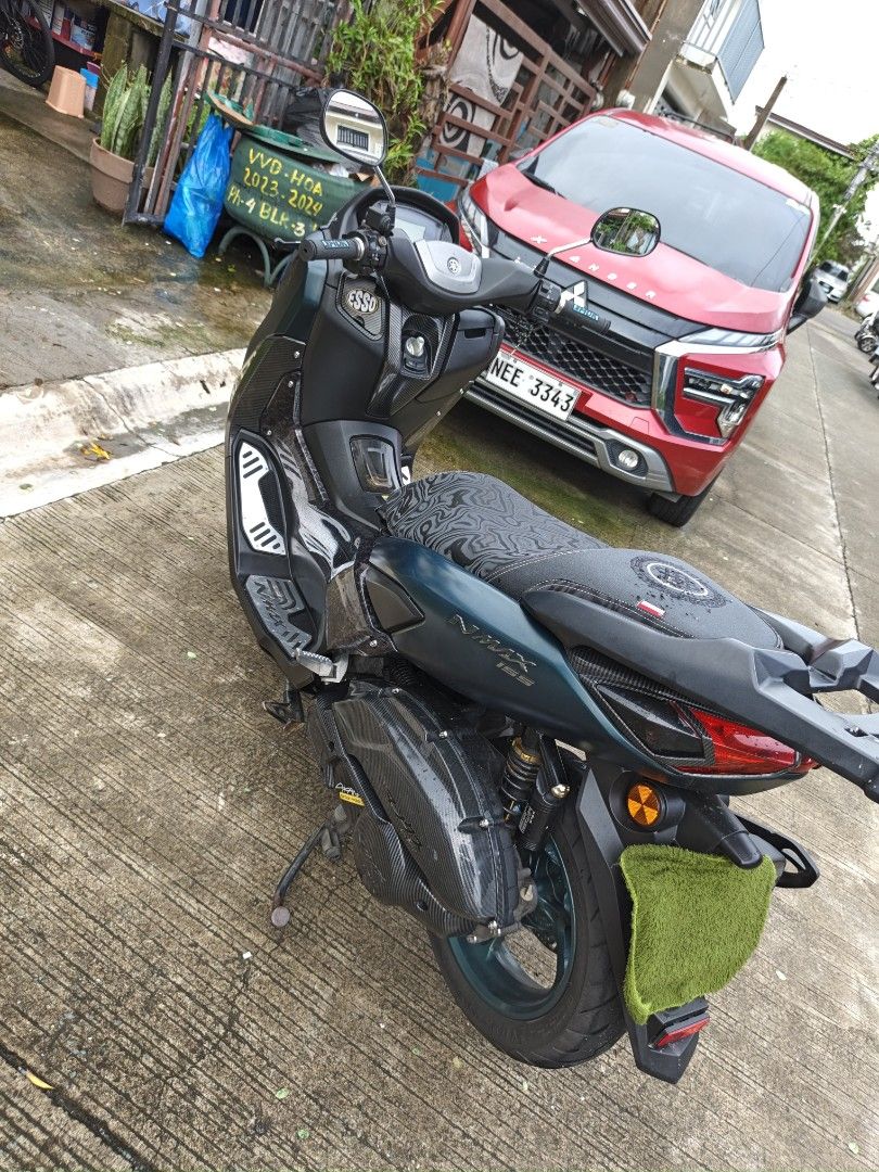 Yamaha NMAX 155cc Motorcycle (Category: Motorbikes for Sale) located in Manila. Submitted by jcquil17 (Listing ID 1460501997, Image 3). Description: NMAX V2 2023 ABS TCS COMPLETE ORIG DOC OPEN DOS WITH SIGN 1 REMOTE 2 KEYS 1 CODE REG TILL 2027 ORIG PLATE POWDER COATED MAGS MDL INSTALLED AFTER MARKET ACCESORIES 80-90% SILVER BOLTS TOP BOX BRACKET INSTALLED MAKAPAL GULONG! NEW PMS NEW CHANGE OIL/GEAR OIL ALL STOCK ENGINE SUPER TAHIMIK SUN RACING CV