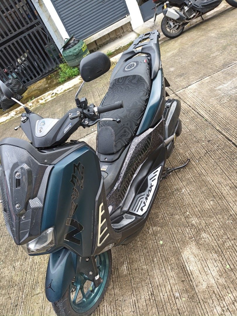 Yamaha NMAX 155cc Motorcycle (Category: Motorbikes for Sale) located in Manila. Submitted by jcquil17 (Listing ID 1460501997, Image 2). Description: NMAX V2 2023 ABS TCS COMPLETE ORIG DOC OPEN DOS WITH SIGN 1 REMOTE 2 KEYS 1 CODE REG TILL 2027 ORIG PLATE POWDER COATED MAGS MDL INSTALLED AFTER MARKET ACCESORIES 80-90% SILVER BOLTS TOP BOX BRACKET INSTALLED MAKAPAL GULONG! NEW PMS NEW CHANGE OIL/GEAR OIL ALL STOCK ENGINE SUPER TAHIMIK SUN RACING CV