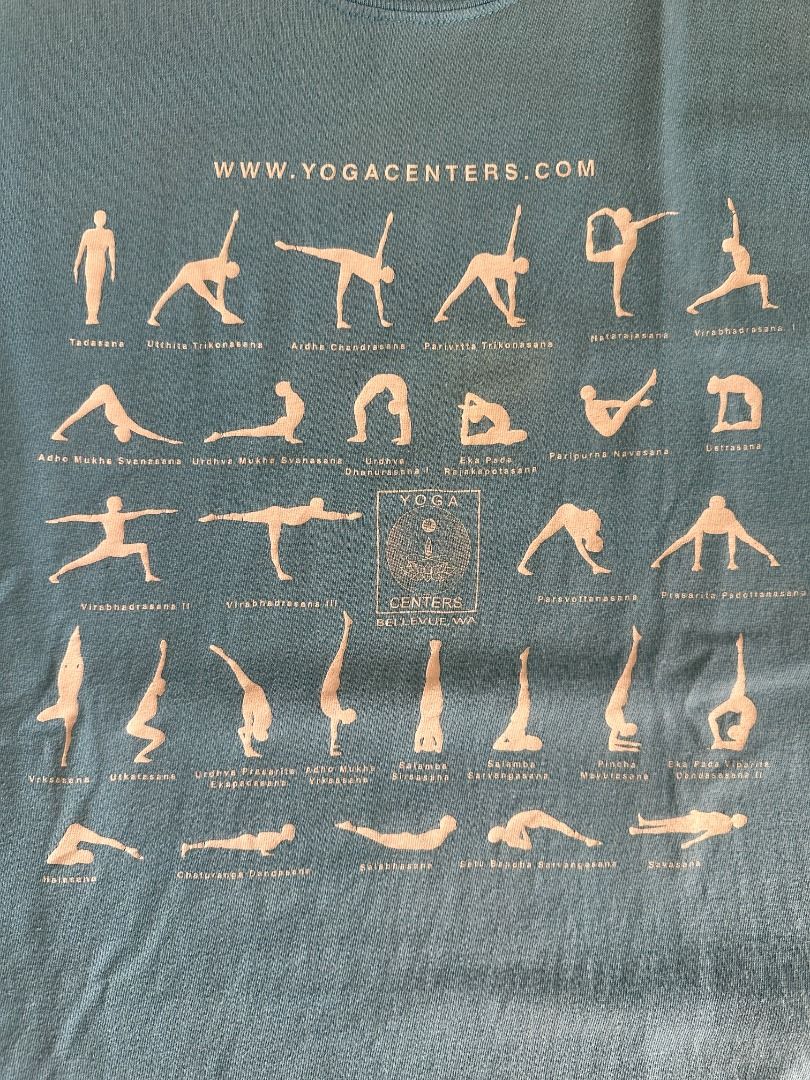 Yoga Centers Graphic Shirt (Category: Tshirts & Polo Shirts ) located in Santa Rosa. Submitted by younoanco (Listing ID 1460436514, Image 2). Description: Yoga Centers Graphic Shirt Width: 19.5 inches Length: 28 inches Good Condition..