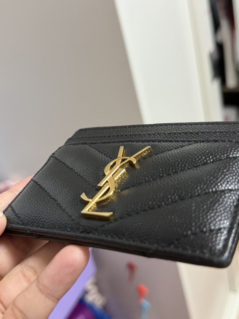 YSL Cassandre Matelassé Cardholder (Category: Luxury Bags & Wallets) located in Manila. Submitted by shoppeli (Listing ID 1460402510, Image 3). Description: black quilted leather Saint Laurent Cassandre Matelassé Cardholder.