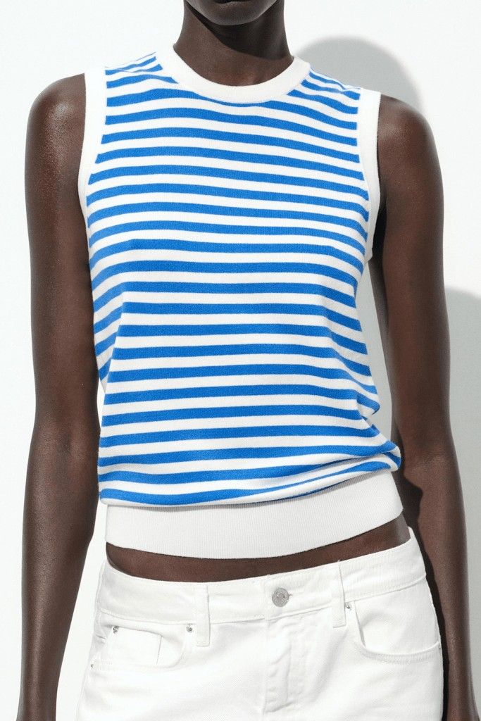 Zara blue and white striped top (Category: Blouses) located in Dasmarinas. Submitted by 32mimimi (Listing ID 1460398576, Image 2). Description: .