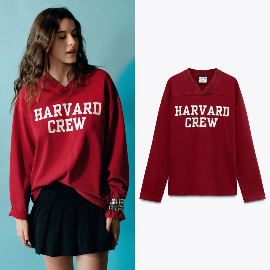 Zara Harvard Sweatshirt (Category: Coats, Jackets and Outerwear) located in Abucay. Submitted by itskylieeee_ (Listing ID 1460502392, Image 1). Description: brand new available sizes: small med over • runs .