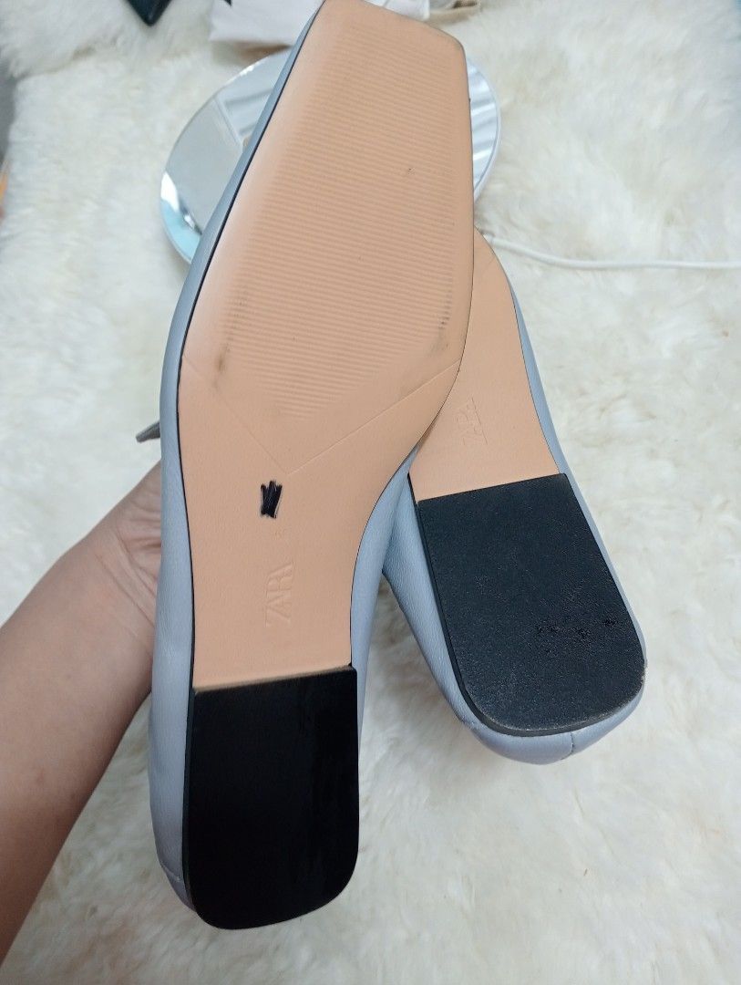 Zara Light Blue Leather Square Toe Loafers (Category: Loafers) located in Cabadbaran. Submitted by lioness_cave (Listing ID 1460386787, Image 3). Description: - Zara Light Blue Leather Loafers - Size: 39 - Design: Square Toe - Material: Leather - Comfort: Super comfy - Style: Stylish, great for work or casual wear - Includes: Original Zara dust bag.