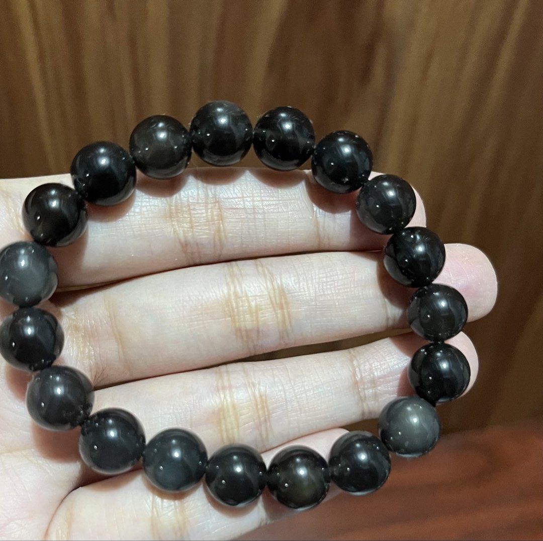 10mm black obsidian with silver sheens (Category: Bracelets) located in Quezon City. Submitted by coffeebeansforsale (Listing ID 1460617581, Image 1). Description: Never been used Note that stones are just reminders of intentions and not the true source. Have fun!.