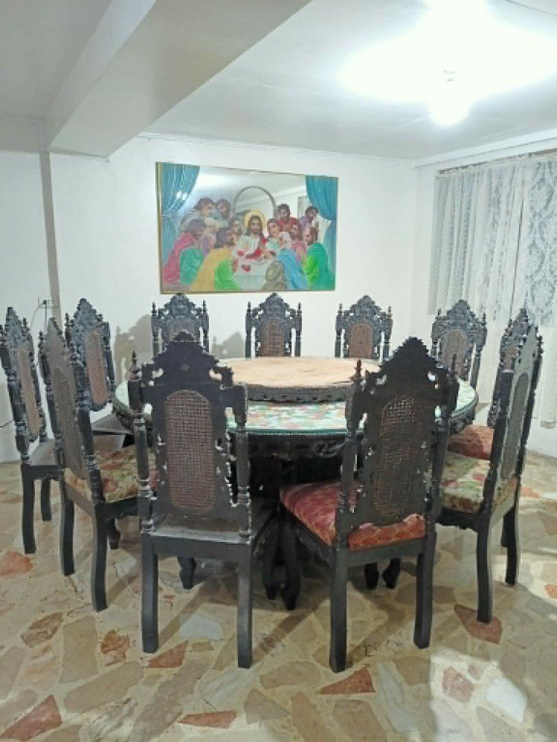12 seater nara dining set (Category: Other Home Furniture) located in Manila. Submitted by wildbird_aec9d9 (Listing ID 1460541051, Image 2). Description: more than 50 year old 12 seater nara dining det .