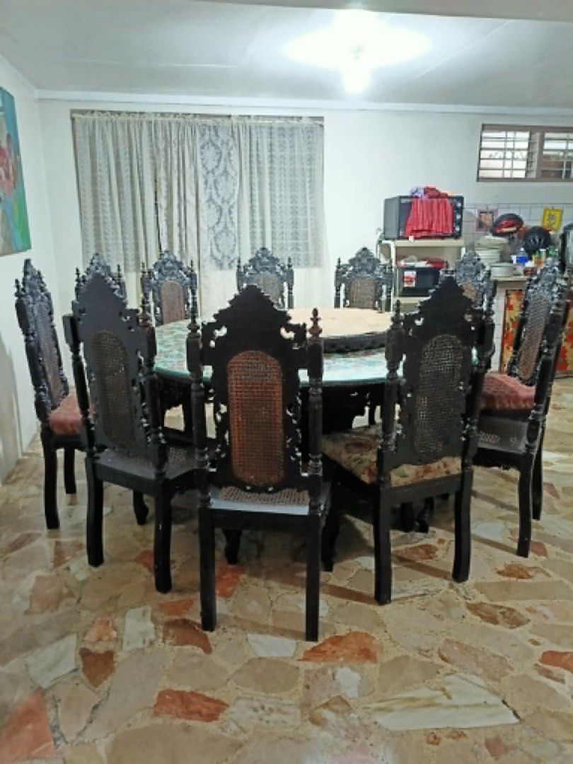 12 seater nara dining set (Category: Other Home Furniture) located in Manila. Submitted by wildbird_aec9d9 (Listing ID 1460541051, Image 3). Description: more than 50 year old 12 seater nara dining det .