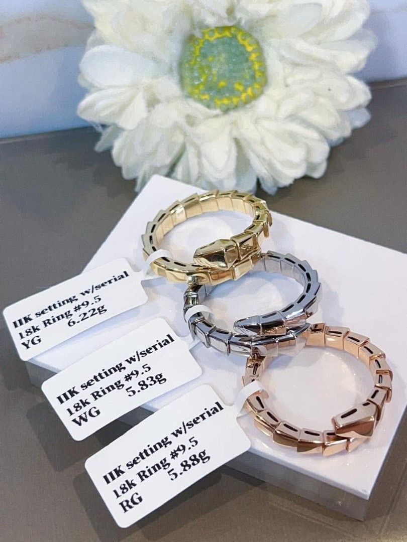 18k HongKong setting gold serpenti ring (Category: Rings) located in Manila. Submitted by bhelgoldseller2ndaccount (Listing ID 1460668752, Image 1). Description: New!!✨New!!✨New!! 18k HongKong setting Gold 9500/g 💯pawnable/naisasanla 💯with high appraisal rate 💯good investment 💯Direct supplier price 👉OPEN for resellers 🌺please take time to evaluate their actual sizes and grams 👉Best panggift for all occasions ✅ Sold per grams not per piece 