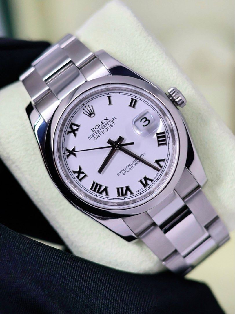 2012 Rolex Datejust 36 White Roman Dial (Category: Luxury Watches) located in Manila. Submitted by airojardin (Listing ID 1460712158, Image 1). Description: 2012 Rolex Datejust 36 White Roman Dial Ref. 116200 Complete Set (Local AD) Condition: 9.8/10 Price: PHP 408,000 (slightly negotiable) Open to trade offers Meet-ups within Metro Manila (Greenhills preferred) Open for authentication at any reputable service center.