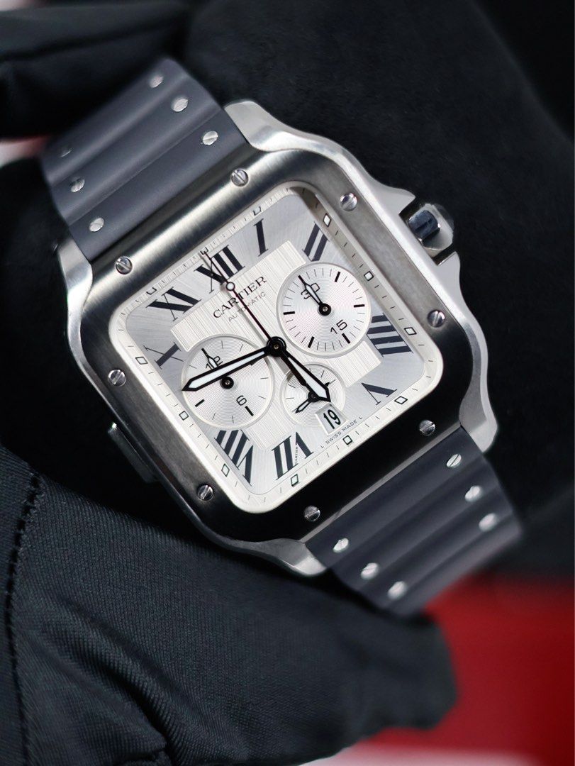 2022 Cartier Santos Chronograph (Category: Luxury Watches) located in Manila. Submitted by airojardin (Listing ID 1460711970, Image 1). Description: 2022 Cartier Santos Chronograph Ref. WSSA0017 Complete set Condition: 9.8/10 Price: PHP 428,000 (slightly negotiable) Open to trade offers Meet-ups within Metro Manila (Greenhills preferred) Open for authentication at any reputable service center.
