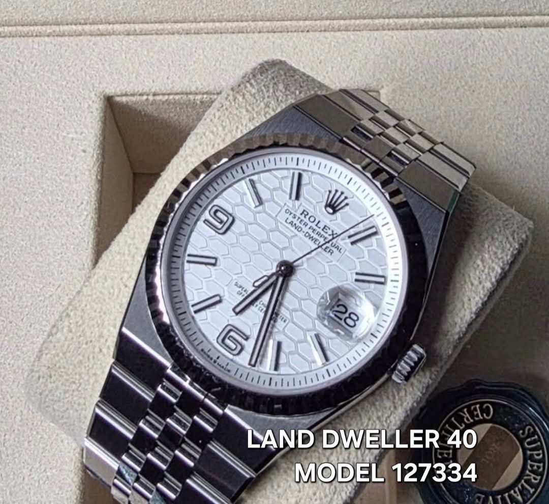 2026 LAND-DWELLER 40 (Category: Luxury Watches) located in Taguig. Submitted by atlwatchesph (Listing ID 1460537686, Image 1). Description: 2026 LAND-DWELLER 40 MODEL 127334 BRAND NEW COMPLETE SET . HONEYCOMB DIAL WHITEGOLD BEZEL AND FLAT JUBILEE BRACELET. BRAND NEW COMPLETE SET.