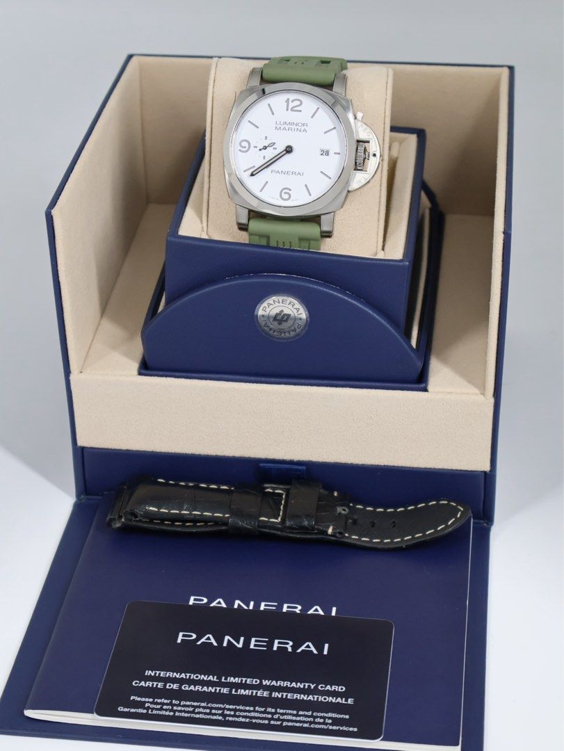 2026 Panerai Luminor Marina (Category: Luxury Watches) located in Manila. Submitted by airojardin (Listing ID 1460712034, Image 3). Description: 2026 Panerai Luminor Marina Ref. PAM03314 Complete set with ppf + official receipt from Local AD (Retail PHP 502,000) Condition: 9.8/10 Price: PHP 368,000 (slightly negotiable) Open to trade offers Meet-ups within Metro Manila (Greenhills preferred) Open for authentication at any reputable service center