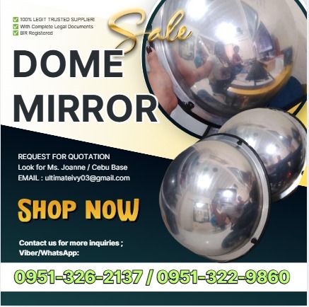 50cm Full Dome Mirror 360 Degree (Category: Construction Tools & Equipment) located in Caloocan City. Submitted by daceyjynne09404 (Listing ID 1460520735, Image 1). Description: Description: 1.suitable for convenient shop ,big supermarket, the turning of the road factory , parking lot and anymore corner where need anti-thief. 2.not easy to consume ,anti - ultraviolet radiation, can use for a long time . 3.firm , long time using and anti - crash. 