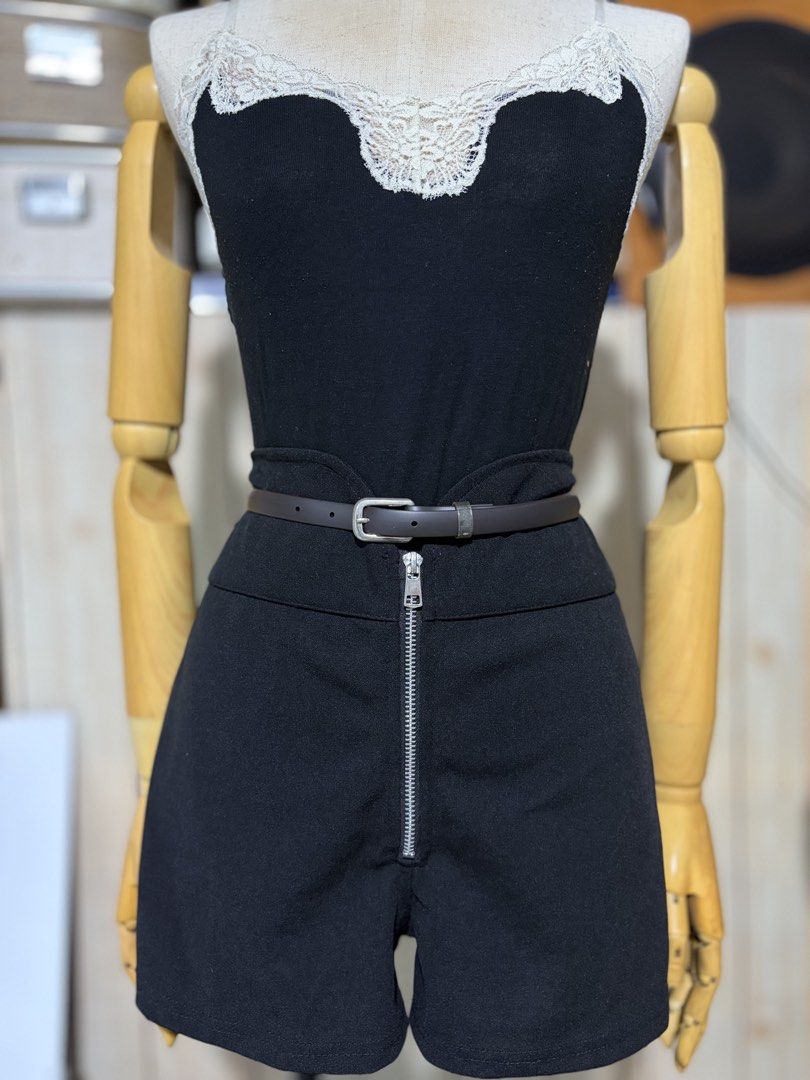 8. Black Slim Plastic Belt (Category: Belts) located in Quezon City. Submitted by wagwagan_ukay_blues (Listing ID 1460664129, Image 2). Description: from Japan in good condition ❗️please expect signs of usage hole size - 29” -33” width -.5” overall -37”.