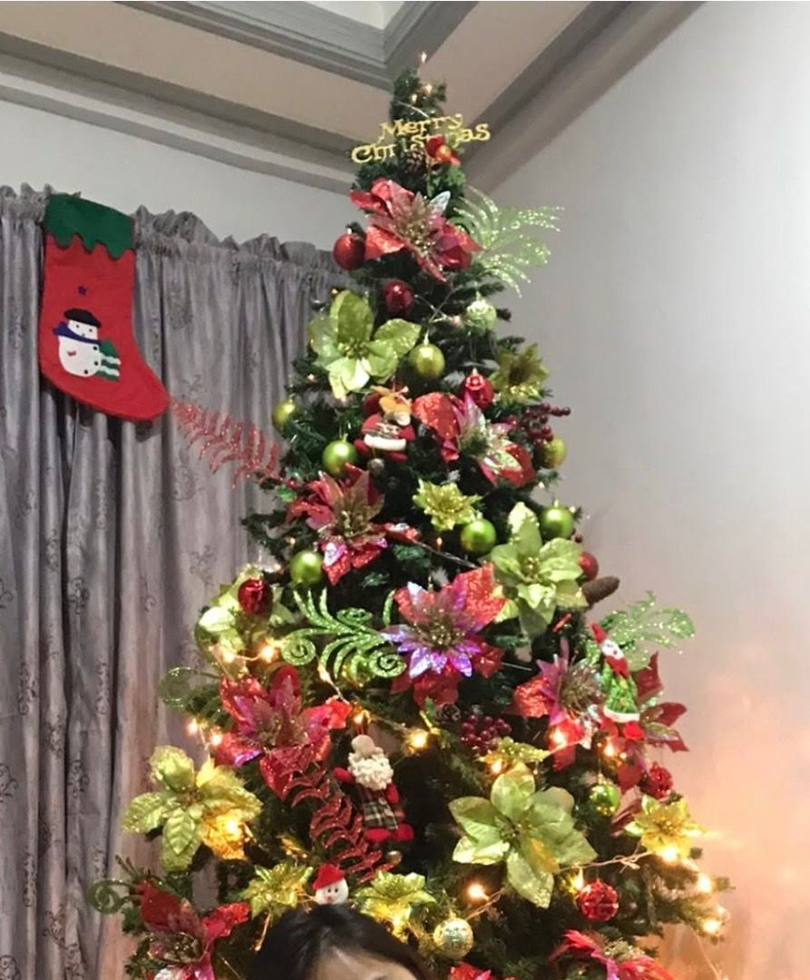 7ft Christmas Tree (Category: Other Home Decor) located in Santiago. Submitted by evrythngulove (Listing ID 1460670251, Image 1). Description: 7ft christmas tree Cropped photo kasi may face namin Will give some freebies decorations Malaki po ito lagpas tao 😊 Used for 1yr Bought it for almost 5k Can do lalamove .