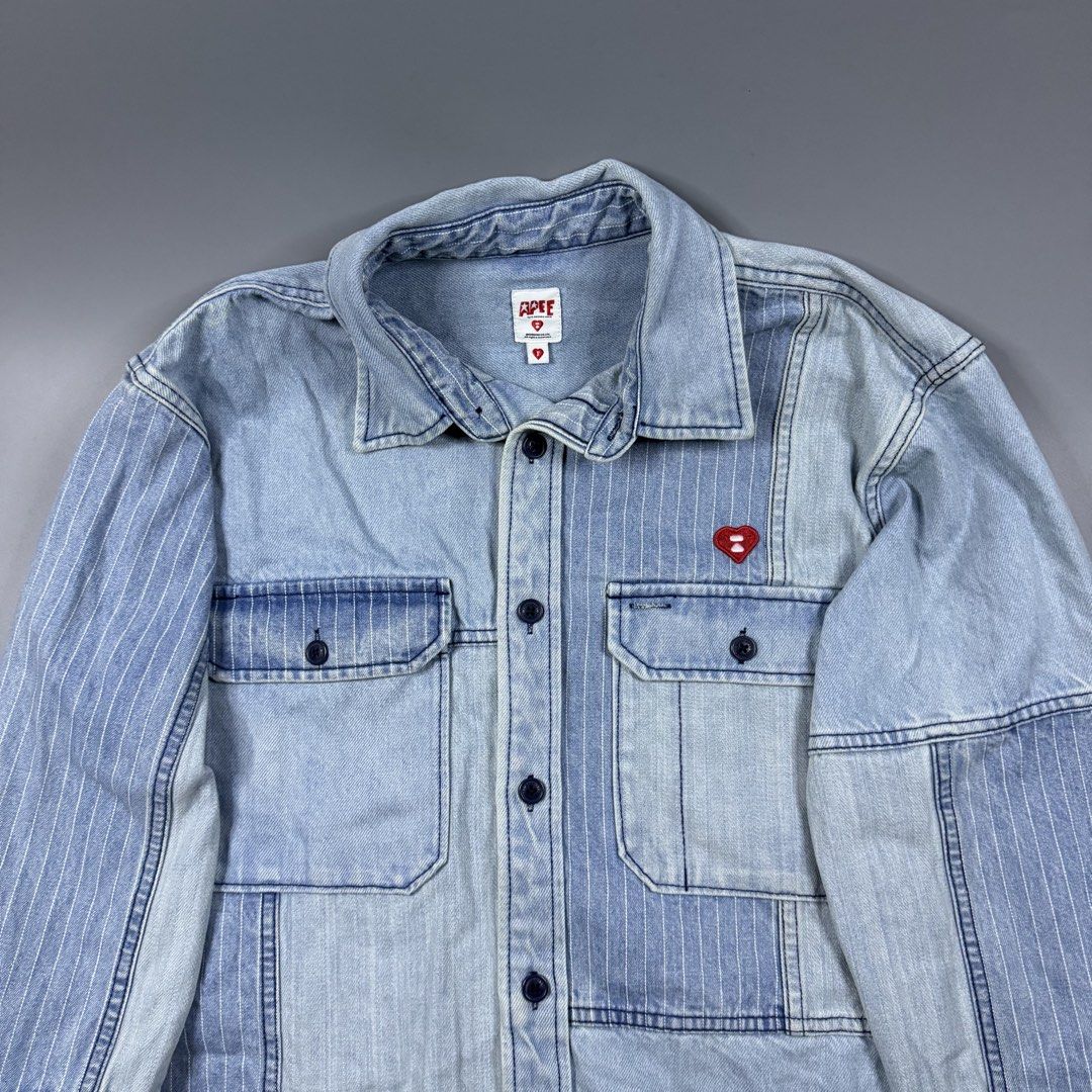 Aape - By A Bathing Ape - Denim Jacket (Category: Tshirts & Polo Shirts ) located in Paranaque City. Submitted by millennial_goodz (Listing ID 1460650827, Image 2). Description: WTS AAPEE Aape - By A Bathing Ape - Denim Jacket Size F fits fits Medium-Large mens Dimensions: 22" / 27" Brandnew condition Authentic DM.