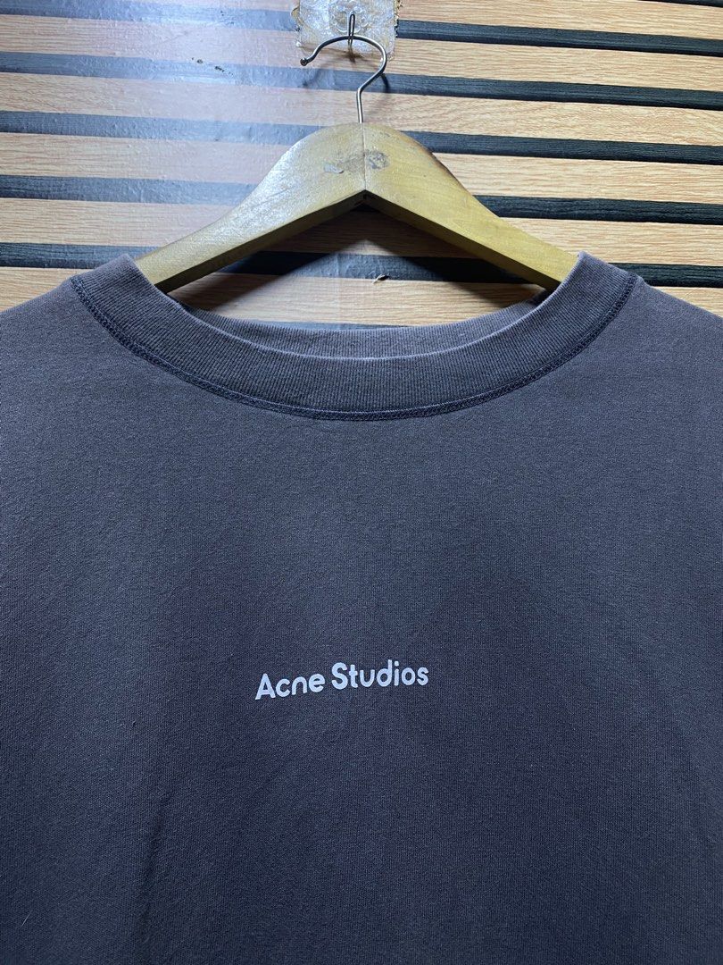 ACNE STUDIOS (Category: Tshirts & Polo Shirts ) located in Makati City. Submitted by drip.poww (Listing ID 1460523512, Image 3). Description: - Authentic Acne Studios - Color: gray - Size: XL - Dimes: 25x29 - Authentic - Excellent condition - Need wash, fresh from bale - Material: 100% Cotton Please don’t expect too much—these are thrifted (ukay) items. 😊 !!STILL NEGOTIABLE!!.