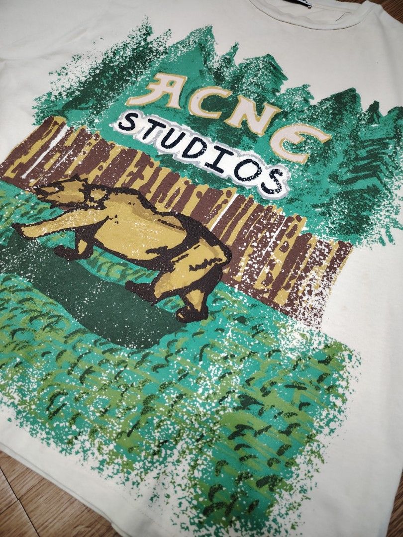 Acne Studios Grant Levy Fikka Bear-Print (Category: Tshirts & Polo Shirts ) located in Caloocan City. Submitted by kuyamohope (Listing ID 1460561188, Image 2). Description: Acne Studios Grant Levy Fikka Bear-Print(beige) very good condition size 24x28.