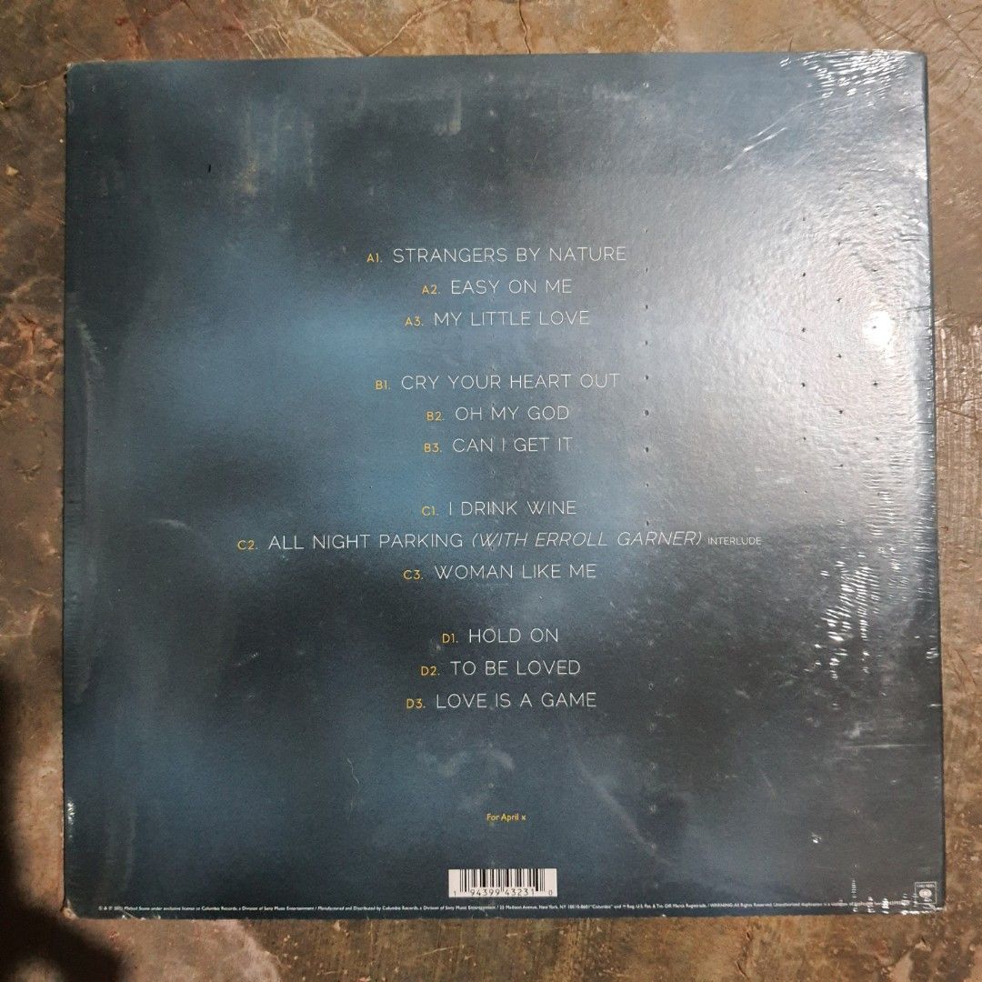 Adele 30 Vinyl Record (Category: Vinyls) located in Tarlac. Submitted by jajubells (Listing ID 1460598797, Image 2). Description: - Adele's "30" album on vinyl - Brand new and still sealed in original plastic wrap - Includes all tracks listed on the back cover - A must-have for any Adele fan's collection Last price posted.