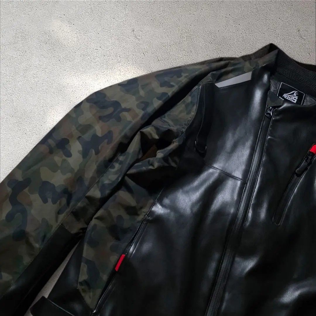 Aegis eco leather watherproof camo riding jacket (Category: Coats, Jackets and Outerwear) located in El Nido. Submitted by marco.tandoc (Listing ID 1460564273, Image 3). Description: size: Large width: 21 length: 27 no issue.