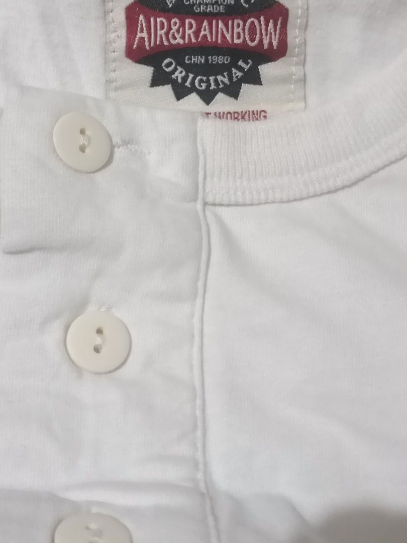 Air & Rainbow Classic Henley Shirt (Category: Tshirts & Polo Shirts ) located in Bulacan. Submitted by ssirc (Listing ID 1460652914, Image 2). Description: Air & Rainbow Classic Henley Shirt Excellent Condition 3XL on Tag width:22 length:27 best fit M-L 640 + Sf‼️.