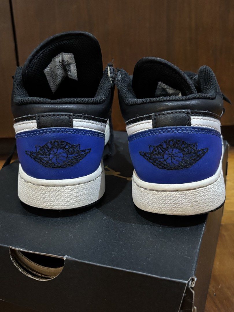 Air Jordan 1 Low (GS) (Category: Babies & Kids Fashion) located in Pasig City. Submitted by modernbazaar (Listing ID 1460582305, Image 3). Description: Air Jordan 1 Low Black/White-Game Royak 4Y 23cm.