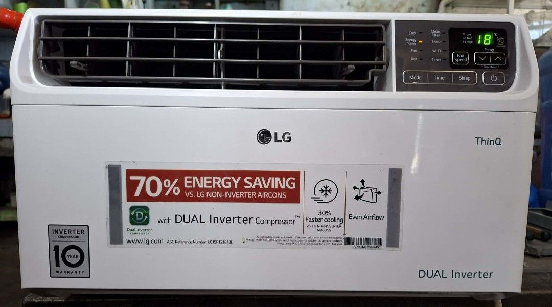 Aircon LG Dual Inverter (Category: Air Conditioning and Heating) located in Manila. Submitted by tine44 (Listing ID 1460679376, Image 1). Description: 1hp LG Dual Inverter ☑️99% Smooth/ Good as new ☑️Very cool ☑️No issue ☑️No repair ☑️Plug and play ☑️Ready to use ☑️ Newly cleaned ☑️Test before you pay ☑️We offer COD 🛵 FREE DELIVERY 🛵 ♥️Message is the key.