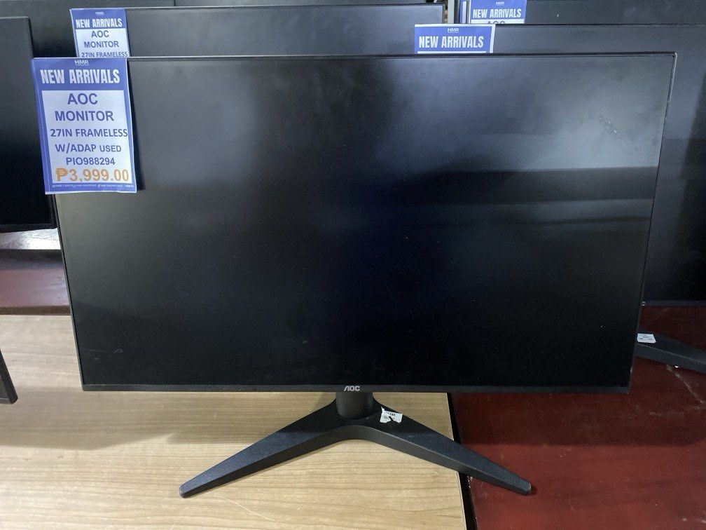 AOC MONITOR (Category: Monitor Screens) located in Manila. Submitted by amandy.james (Listing ID 1460522274, Image 1). Description: AOC MONITOR 27inch FRAMELESS W/ADAPTOR.
