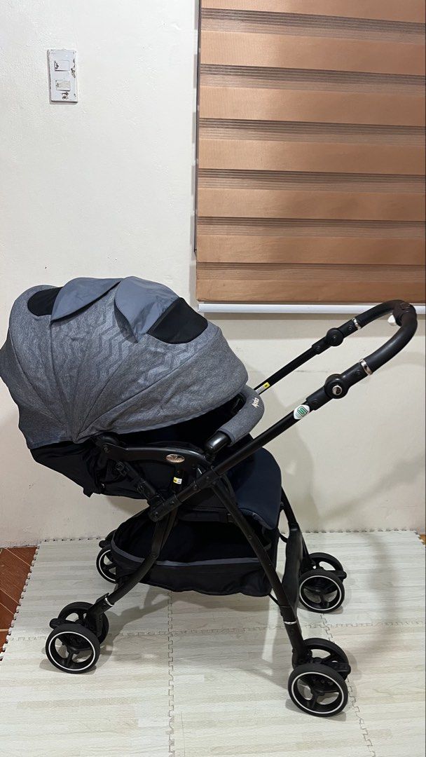 Aprica Luxuna Light Stroller (Category: Strollers) located in Santa Rosa. Submitted by mommy.cole.affordable.stuff (Listing ID 1460705173, Image 3). Description: Aprica Luxuna Air Compact Stroller -usage period : newborn to 36 months (15kg) -Stroller Weight: 4.6kg (lightweight) -Folding mechanism: one hand folding -Seat recline position: 124-158 degree adjustable (Seat-fully recline) -Two way facing (reversible handle) -Basket storage capacity: 2