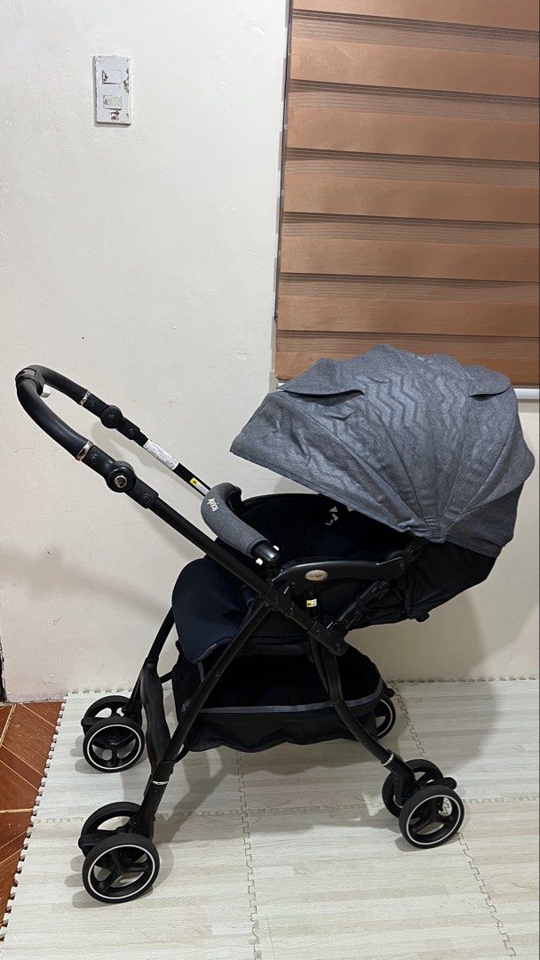 Aprica Luxuna Light Stroller (Category: Strollers) located in Santa Rosa. Submitted by mommy.cole.affordable.stuff (Listing ID 1460705173, Image 2). Description: Aprica Luxuna Air Compact Stroller -usage period : newborn to 36 months (15kg) -Stroller Weight: 4.6kg (lightweight) -Folding mechanism: one hand folding -Seat recline position: 124-158 degree adjustable (Seat-fully recline) -Two way facing (reversible handle) -Basket storage capacity: 2