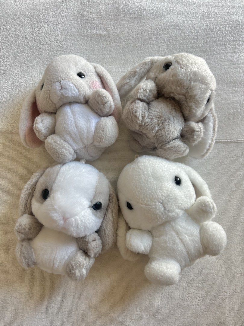 Authentic AMUSE Lop Bunnies (as set or per pc) (Category: Designer & Blind Box Toys) located in Quezon City. Submitted by mei_declutters (Listing ID 1460545562, Image 1). Description: Selling these lop bunnies simblings! :>> ₱85 each as INDIVIDUAL ₱75 each as SET Doesn’t come with ballchains. Washed and ready to ship! Dm me for more photos💌 .