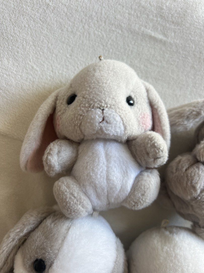Authentic AMUSE Lop Bunnies (as set or per pc) (Category: Designer & Blind Box Toys) located in Quezon City. Submitted by mei_declutters (Listing ID 1460545562, Image 2). Description: Selling these lop bunnies simblings! :>> ₱85 each as INDIVIDUAL ₱75 each as SET Doesn’t come with ballchains. Washed and ready to ship! Dm me for more photos💌 .