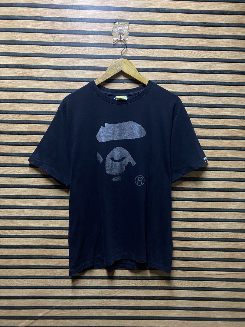 AUTHENTIC BAPE “FACE TEE” (Category: Tshirts & Polo Shirts ) located in Makati City. Submitted by drip.poww (Listing ID 1460533256, Image 1). Description: - Authentic Bape - Color: Black - Size: Large - Dimes: 23x28 - Authentic - Excellent condition - Need wash, Fresh from bale - Material: 100% Cotton Please don’t expect too much—these are thrifted (ukay) items. 😊 !!STILL NEGOTIABLE!!.