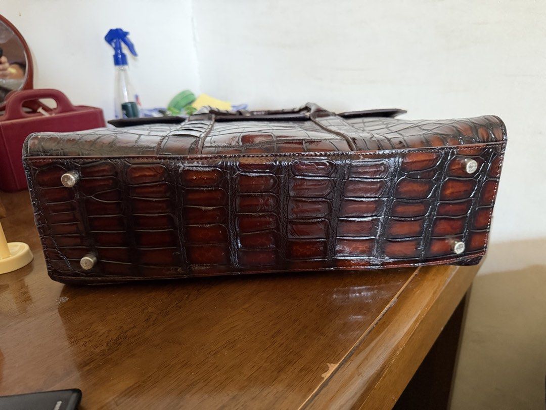 Authentic Croc Skin Top Handle Bag COACH HERMES BALLY (Category: Luxury Bags & Wallets) located in General Santos City (Dadiangas). Submitted by prelovedpickers (Listing ID 1460535907, Image 3). Description: Selling this Exotic Authentic Crocodile Leather handbag can fit 13 inches Laptop genuine Leather inside and out..