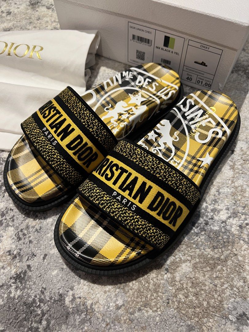 AUTHENTIC DIOR DWAY SLIDES | 40 (Category: Sneakers & Footwear) located in Cavite. Submitted by charmscloset888 (Listing ID 1460563145, Image 2). Description: Personal preowned Used once indoors Size 40 Comes with dustbag and box.