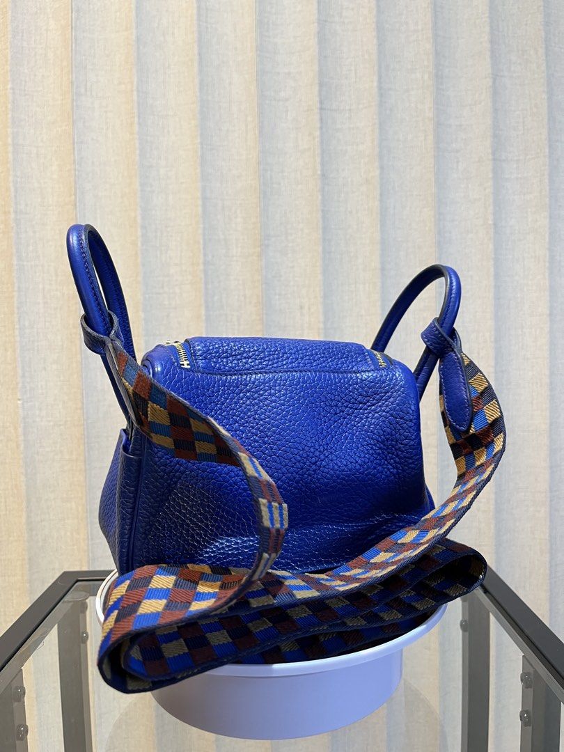 Authentic Hermès Lindy Blue w/ Box + Entrupy Certificate | Preloved (Category: Luxury Bags & Wallets) located in Quezon City. Submitted by racqi08 (Listing ID 1460602231, Image 2). Description: HERMÈS LINDY | AUTHENTIC 💙 Selling my preloved authentic Hermès Lindy in a beautiful royal blue with gold-tone hardware and multicolor woven strap. A timeless Hermès piece with a relaxed, effortless shape. Used but well cared for and still in beautiful co