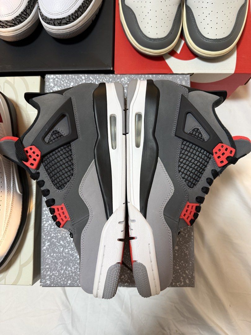 Authentic Nike Jordan Collection As Pack Only (Category: Sneakers) located in Quezon City. Submitted by declutter-man (Listing ID 1460654276, Image 3). Description: Jordan 2 Chicago US8.5 BNDS Jordan 3 Fire Red US9 VNDS Jordan 4 Infrared US9 PADS Jordan 6 Midnight Navy US9 VNDS Nike Dunk High Light Bone US9 VNDS AS PACK ONLY All pairs are authentic. Loc: Banawe, QC.