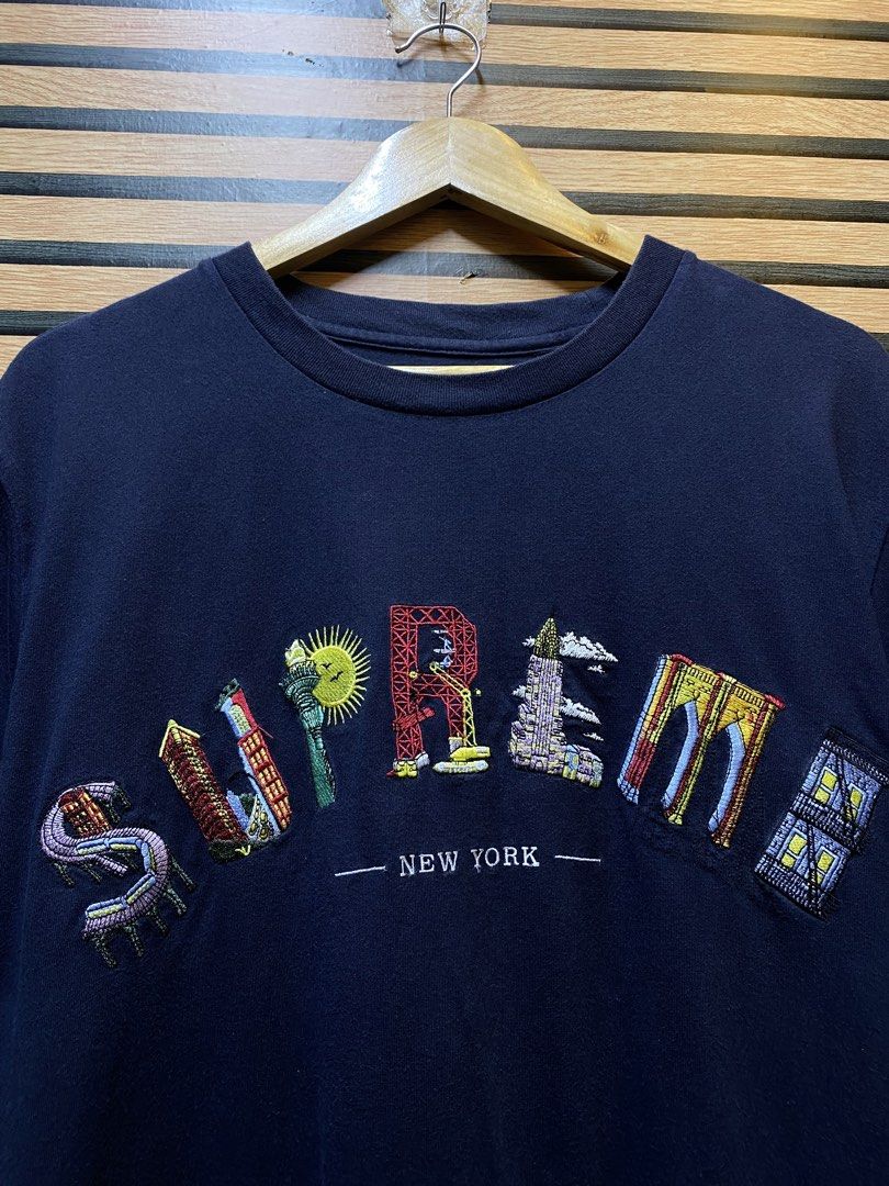 AUTHENTIC SUPREME City Arc Tee from the Spring/Summer 2019 collection (Category: Tshirts & Polo Shirts ) located in Makati City. Submitted by drip.poww (Listing ID 1460544276, Image 3). Description: - Authentic Supreme - Color: Navy Blue - Size: xl - Dimes: 25x31 - Authentic - Excellent condition - Need wash, fresh from bale - Material: 100% Cotton Please don’t expect too much—these are thrifted (ukay) items. 😊 !!STILL NEGOTIABLE!!.