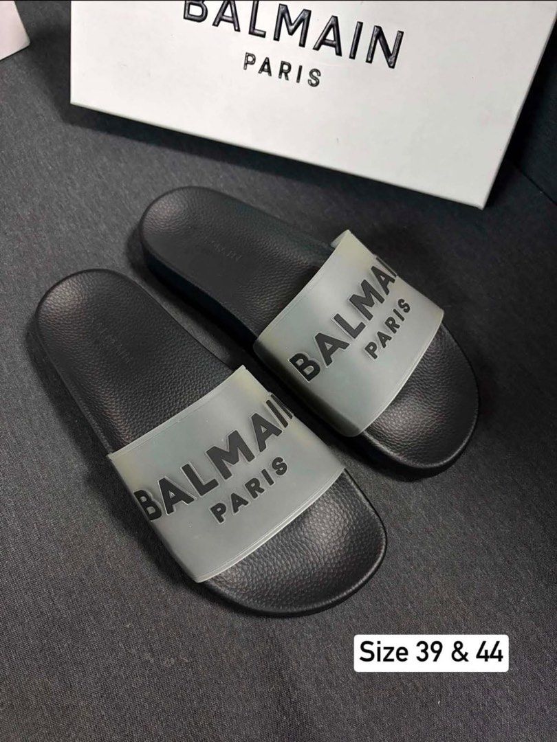 Balmain Slides (Category: Slippers & Slides) located in Manila. Submitted by stopshop26 (Listing ID 1460687495, Image 1). Description: Balmain Slides Size 39 and 44 Brand new and original Onhand and ready to ship.