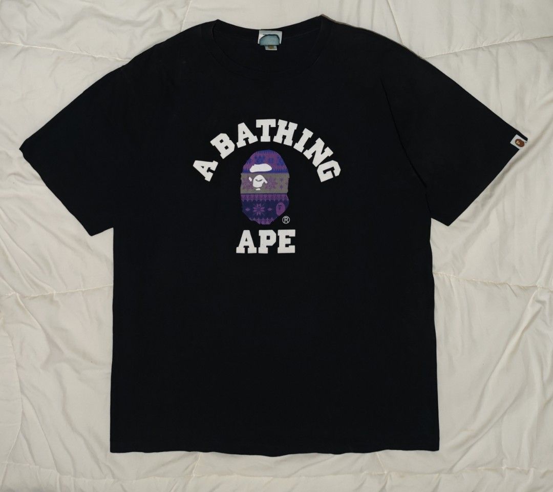 BAPE Snow Pattern College Tee (Legit) (Category: Tshirts & Polo Shirts ) located in Tanay. Submitted by grkfellasthriftcollection (Listing ID 1460663850, Image 1). Description: width 22.5 inches length 30 inches Good Condition.