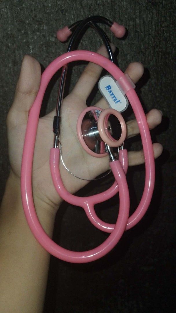 Baxtel Deluxe Stethoscope Pink (Category: Medical Supplies & Tools) located in Valenzuela. Submitted by sugar.foams (Listing ID 1460583716, Image 3). Description: - Pink Baxtel Deluxe stethoscope - Includes extra eartips and diaphragm - Ideal for medical students and healthcare professionals - Lightweight and durable tubing for comfort - Excellent sound quality for accurate auscultation - Original box included.