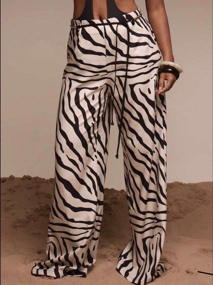 Beaded Belt Zebra Satin Pants (Category: Other Bottoms) located in Pasig City. Submitted by h0tsalami (Listing ID 1460616083, Image 1). Description: .