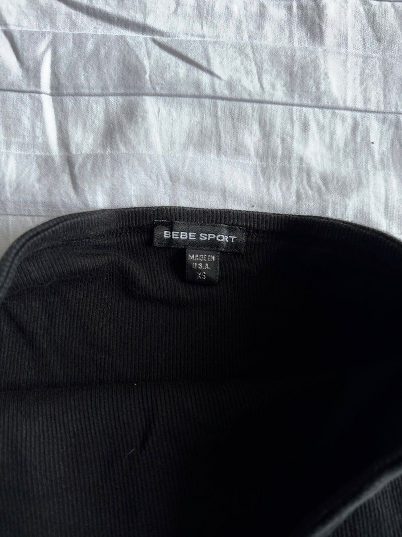 bebe tube top (Category: Others Tops) located in Manila. Submitted by zmamuscielita (Listing ID 1460615312, Image 2). Description: last item bebe sports xs on tag issue: one missing rhinestone for auction starting price: 750 ₱1,250 current bid ends at thursday 11 pm.