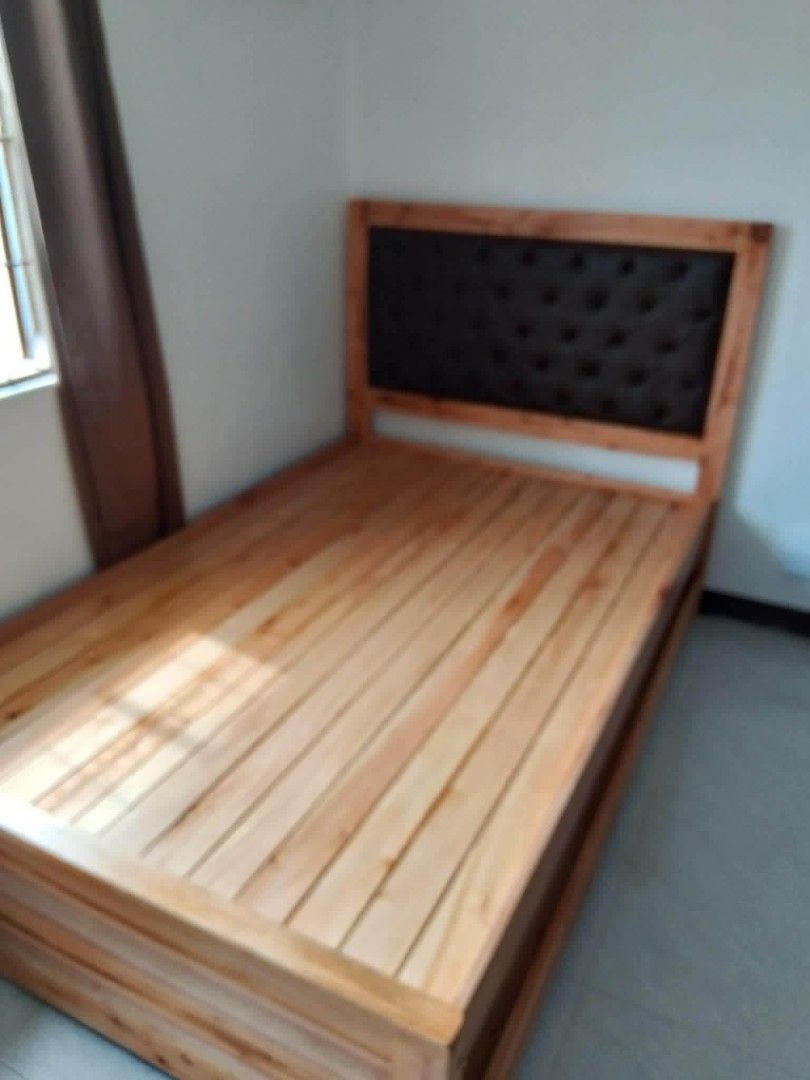 bedframe (Category: Bed Frames & Mattresses) located in Manila. Submitted by rhoda_81 (Listing ID 1460608199, Image 1). Description: MADE TO ORDER PINEWOOD WOOD ,PLYBOARD bEdframe Single or double with pull out single varnesh any paint color request are available ✔100℅ Quality ✔Free delivery On Selected Areas ✔Open for Cuztomized design/size ✔May loffbed/daybed/Chair/table/kitchen cabinet are accepted please contact fbapge rhoda wood furniture -T