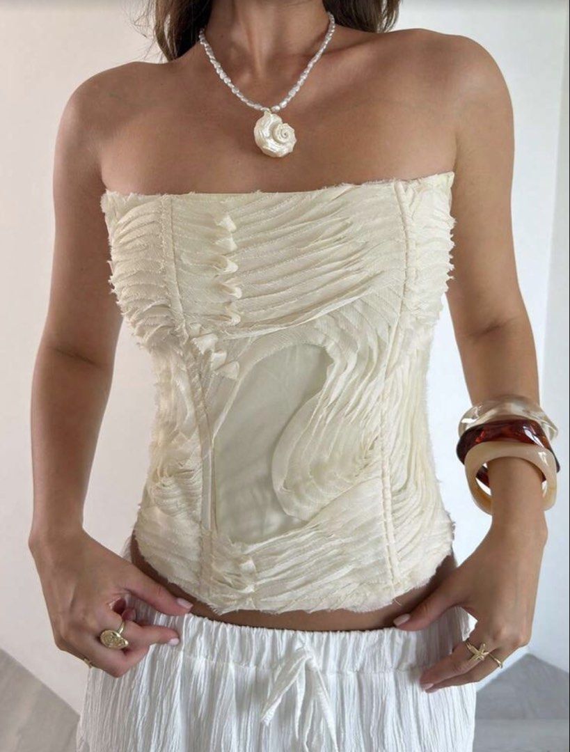 Beige Bandeau Corset Top (Category: Sleeveless) located in Pasig City. Submitted by h0tsalami (Listing ID 1460617112, Image 1). Description: .